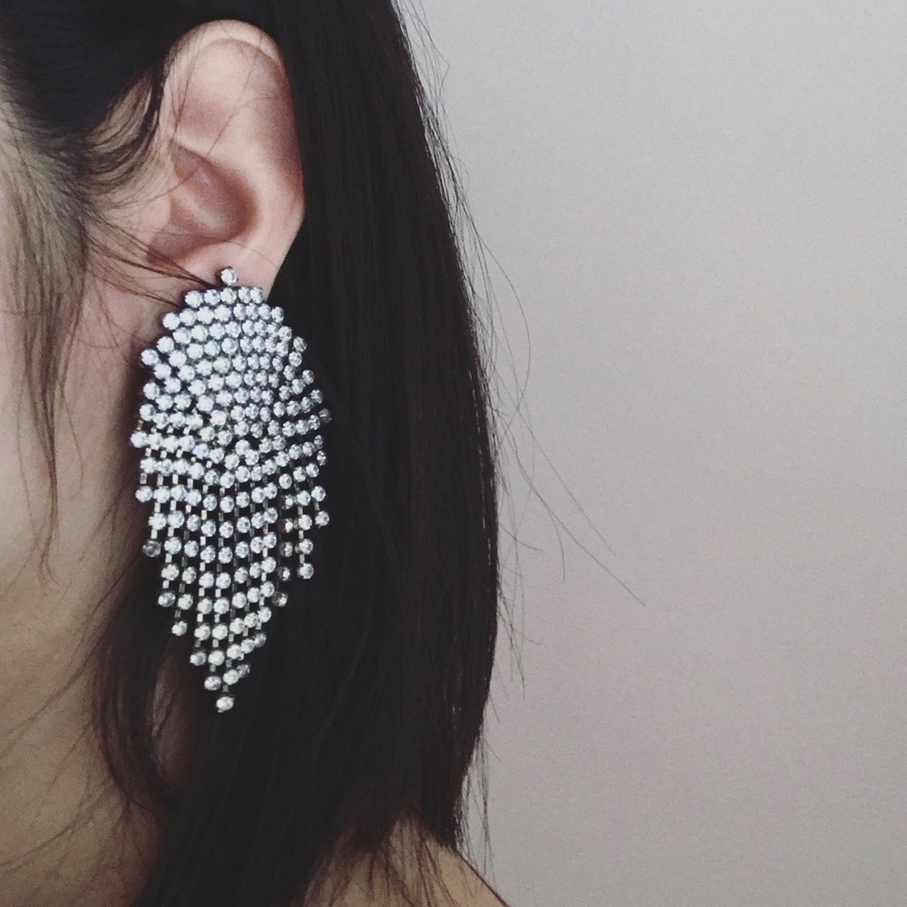 Elegant Silver Chandelier Earrings